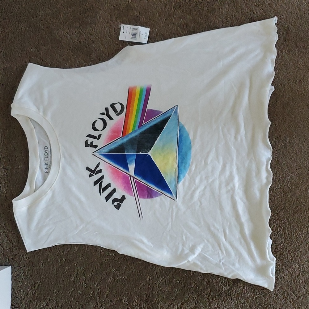 Juniors Pink Floyd Dark Side of the Moon Tank Top Size M L XL 1X 2X 3X Cream NWT